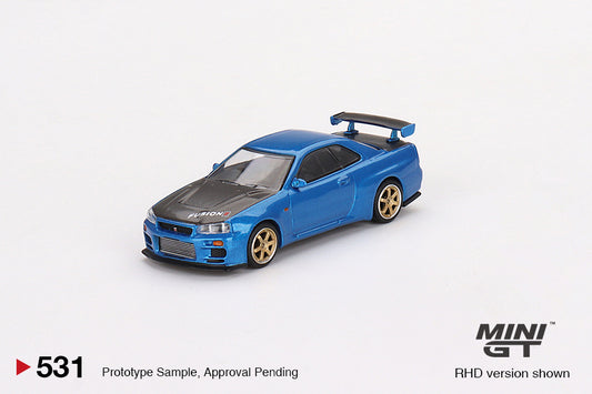 Mini GT - Nissan Skyline GT-R (R34) Top Secret Bayside Blue